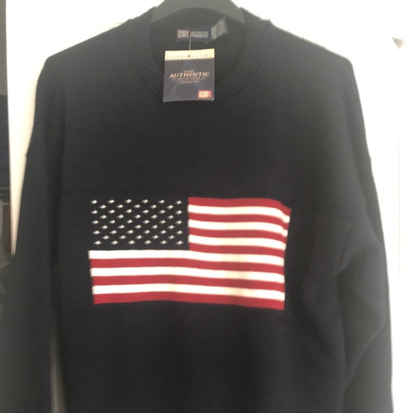Navy Sweater Usa Faded Glory Nwt Sz Lg 